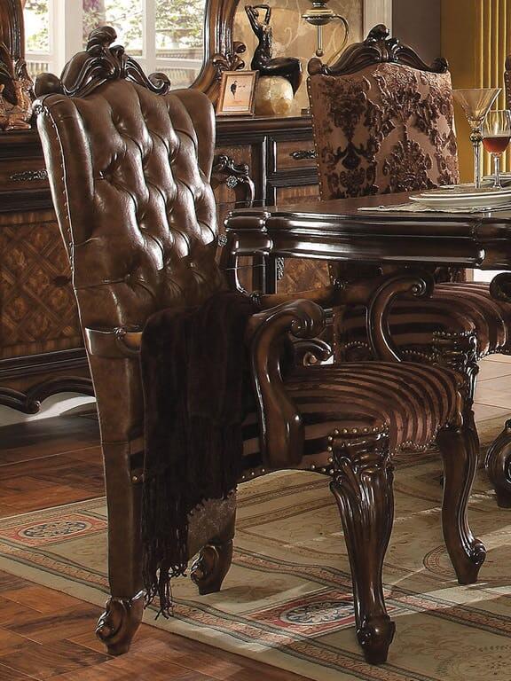 Versailles PU/Fabric/Wood 120"L Dining Set by ACME