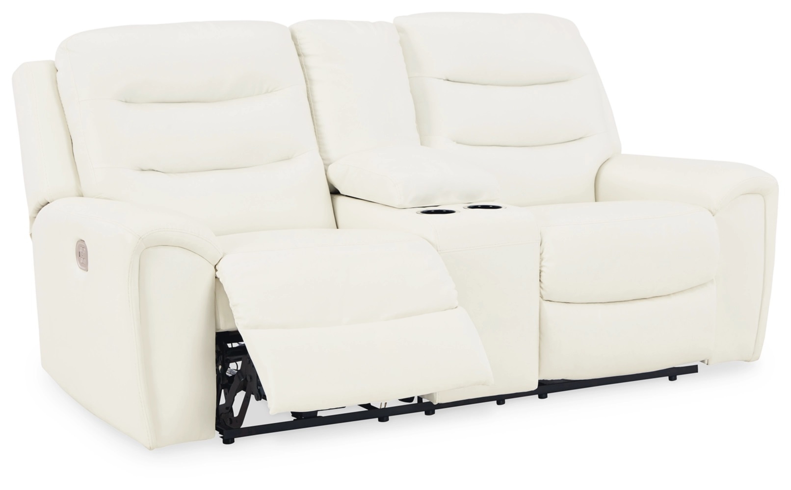Warlin Faux Leather Power Reclining Loveseat w/Console