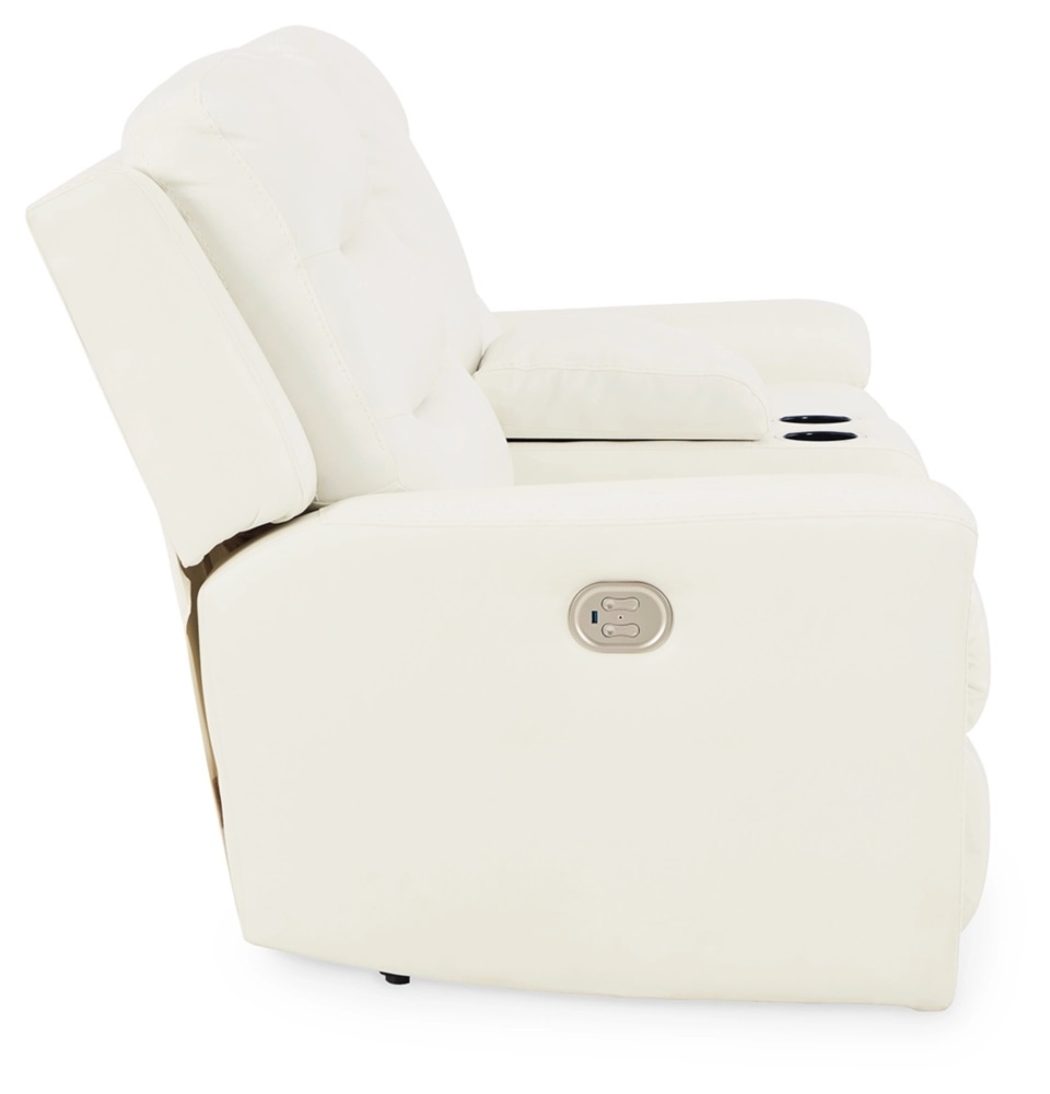 Warlin Faux Leather Power Reclining Loveseat w/Console