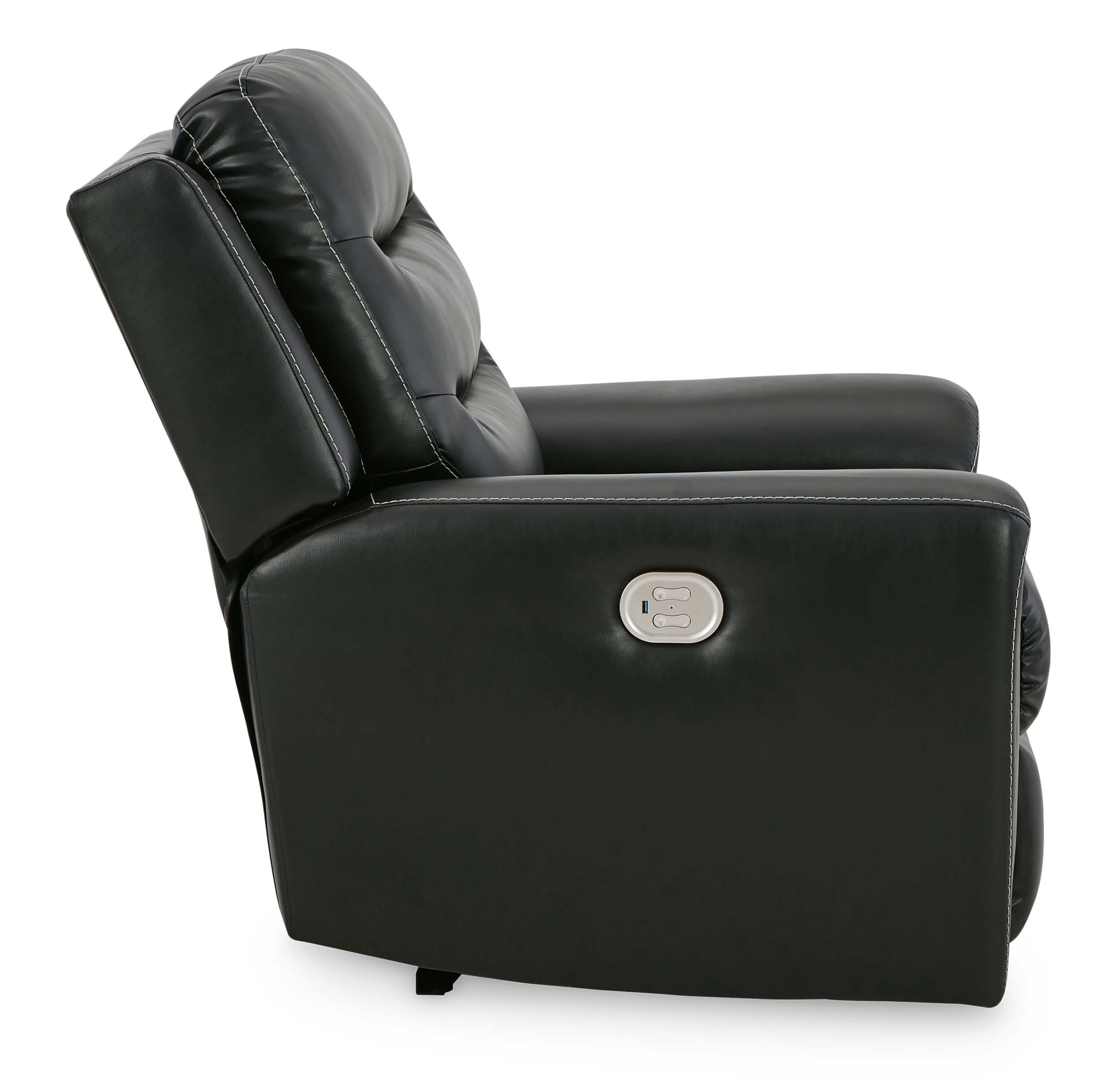 Ashley Warlin Faux Leather Chair USB Port Side