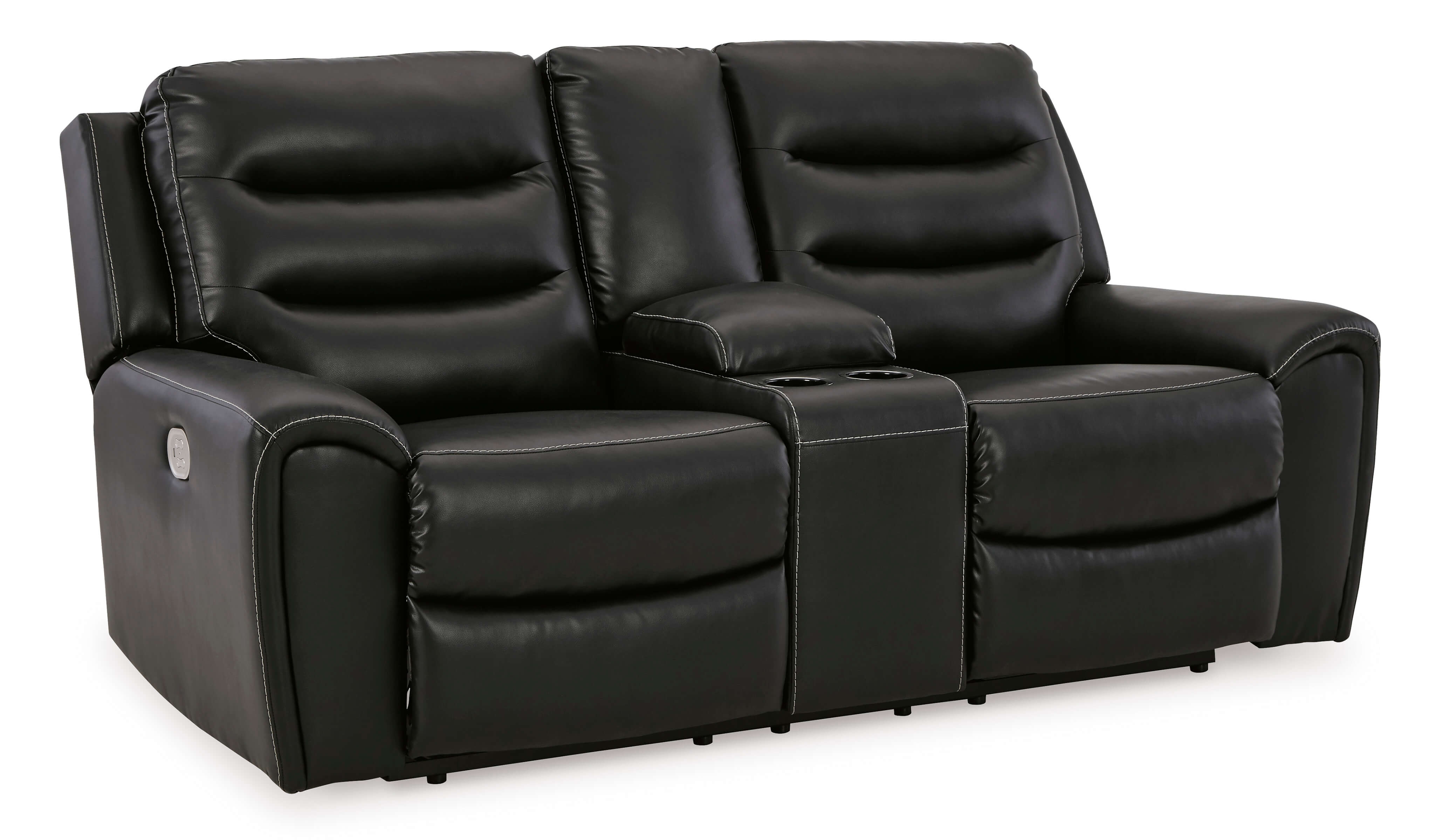 Warlin Faux Leather Power Reclining Loveseat w/Console