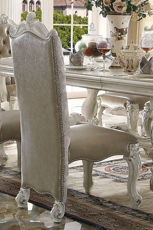 Versailles PU/Fabric/Wood 120"L Dining Set by ACME