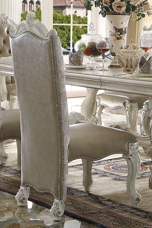 Versailles PU/Fabric/Wood 120"L Dining Set by ACME