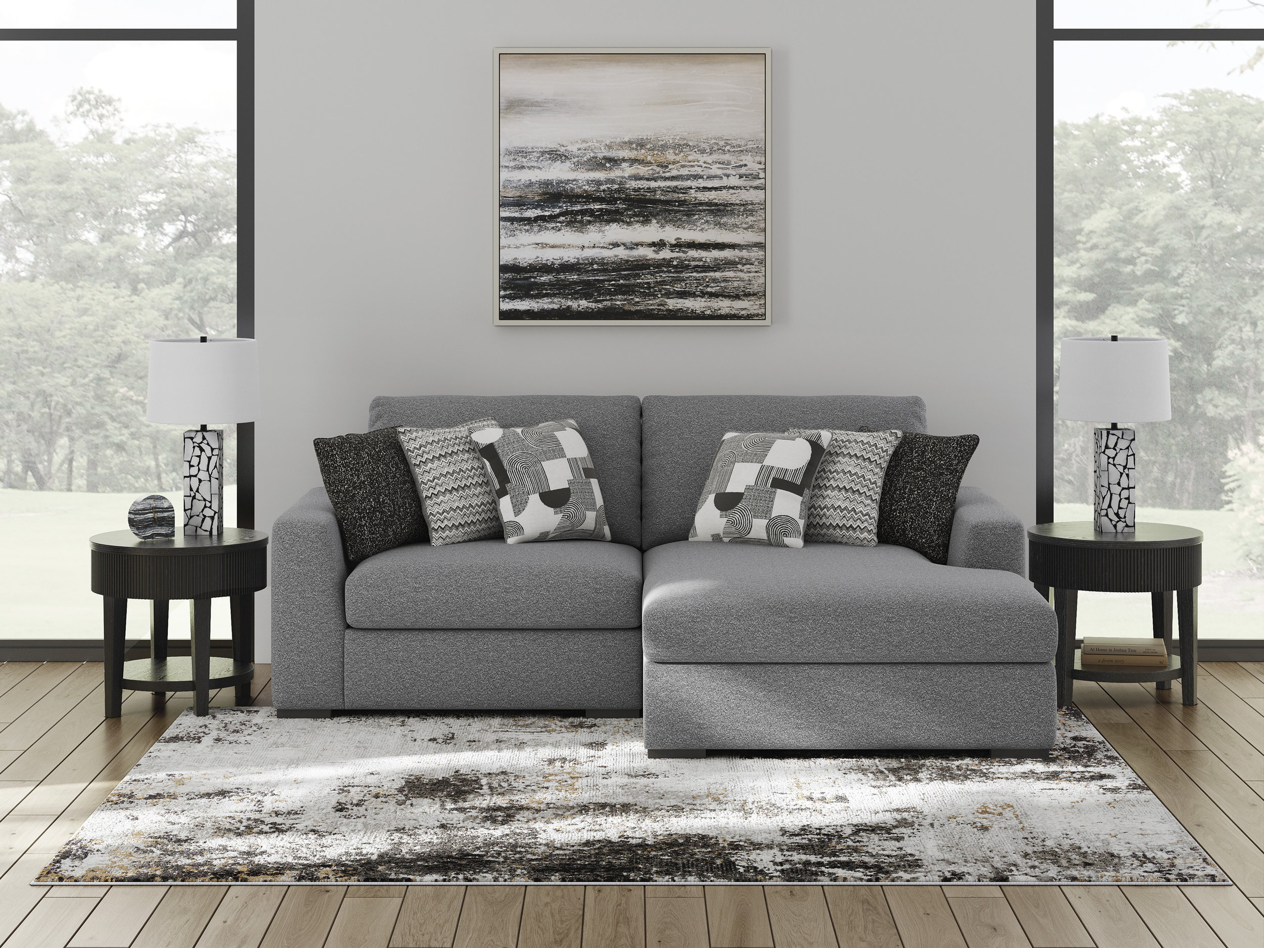 Bealton Fabric 2-Piece Sectional Sofa w/Right Chaise