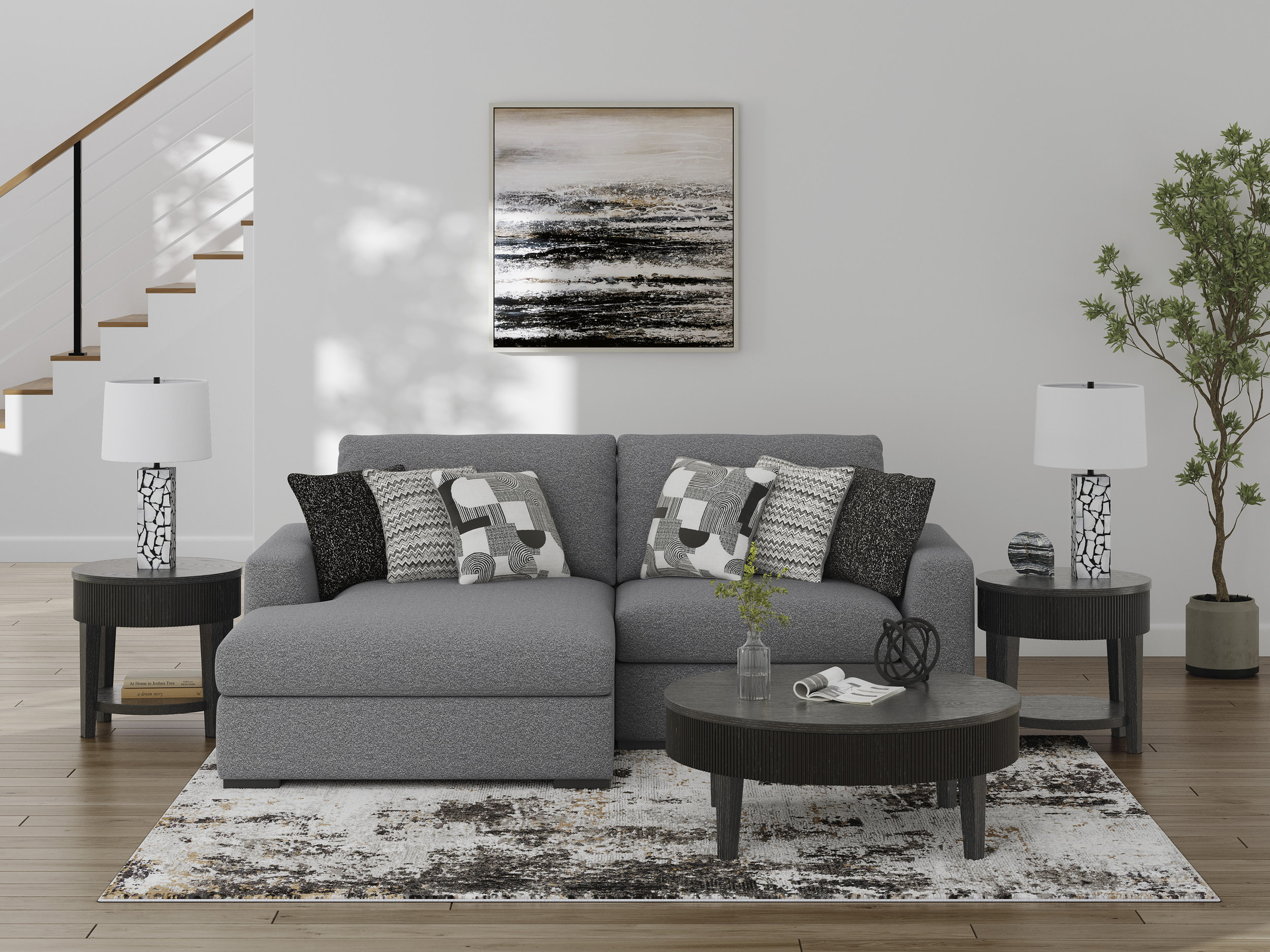 Bealton Fabric 2-Piece Sectional Sofa w/Left Chaise