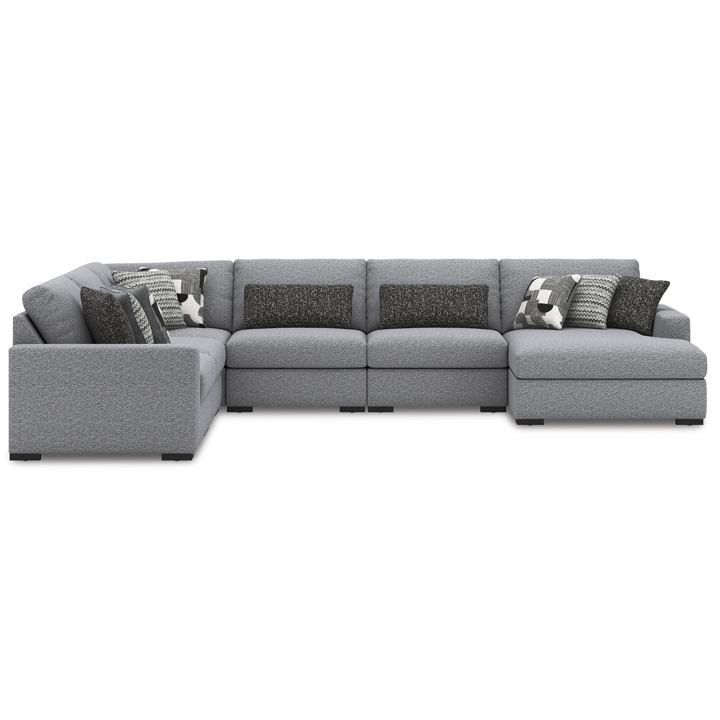 Bealton 5-Piece Fabric U-Shaped Sectional Sofa w/Right Chaise