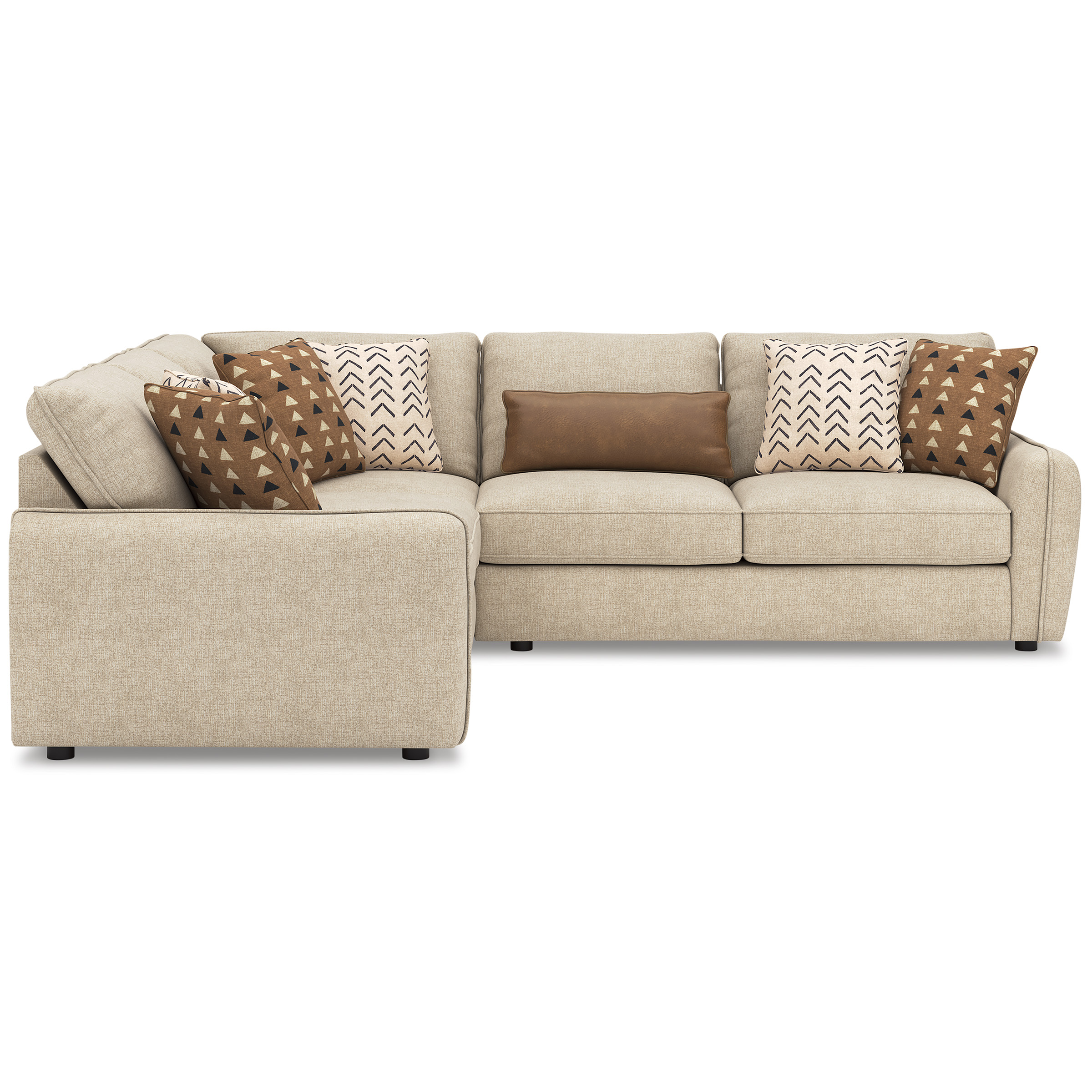Seyler 3-Piece Fabric L-Shaped Sectional Sofa