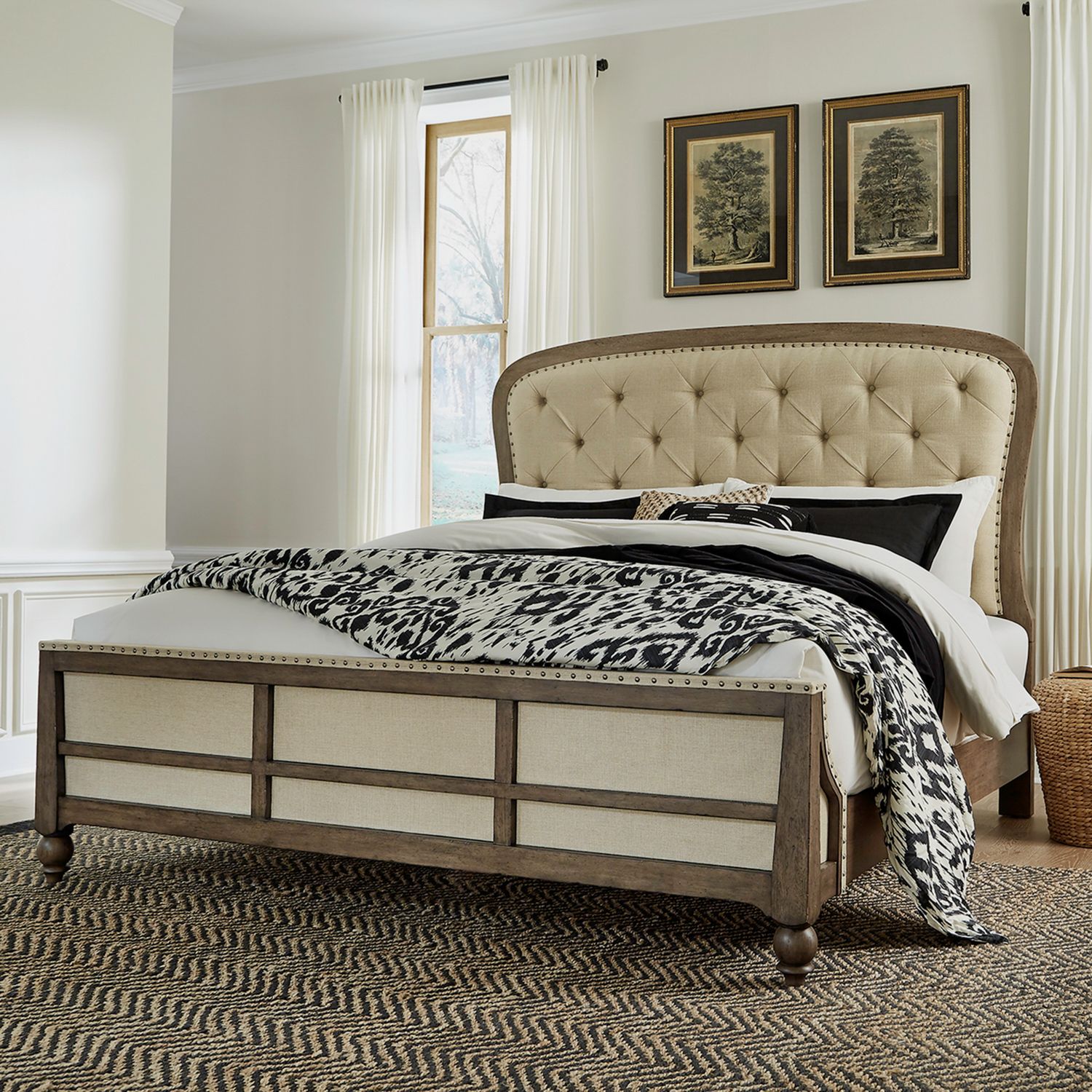 Americana Farmhouse Queen Shelter Platform Bedroom Set