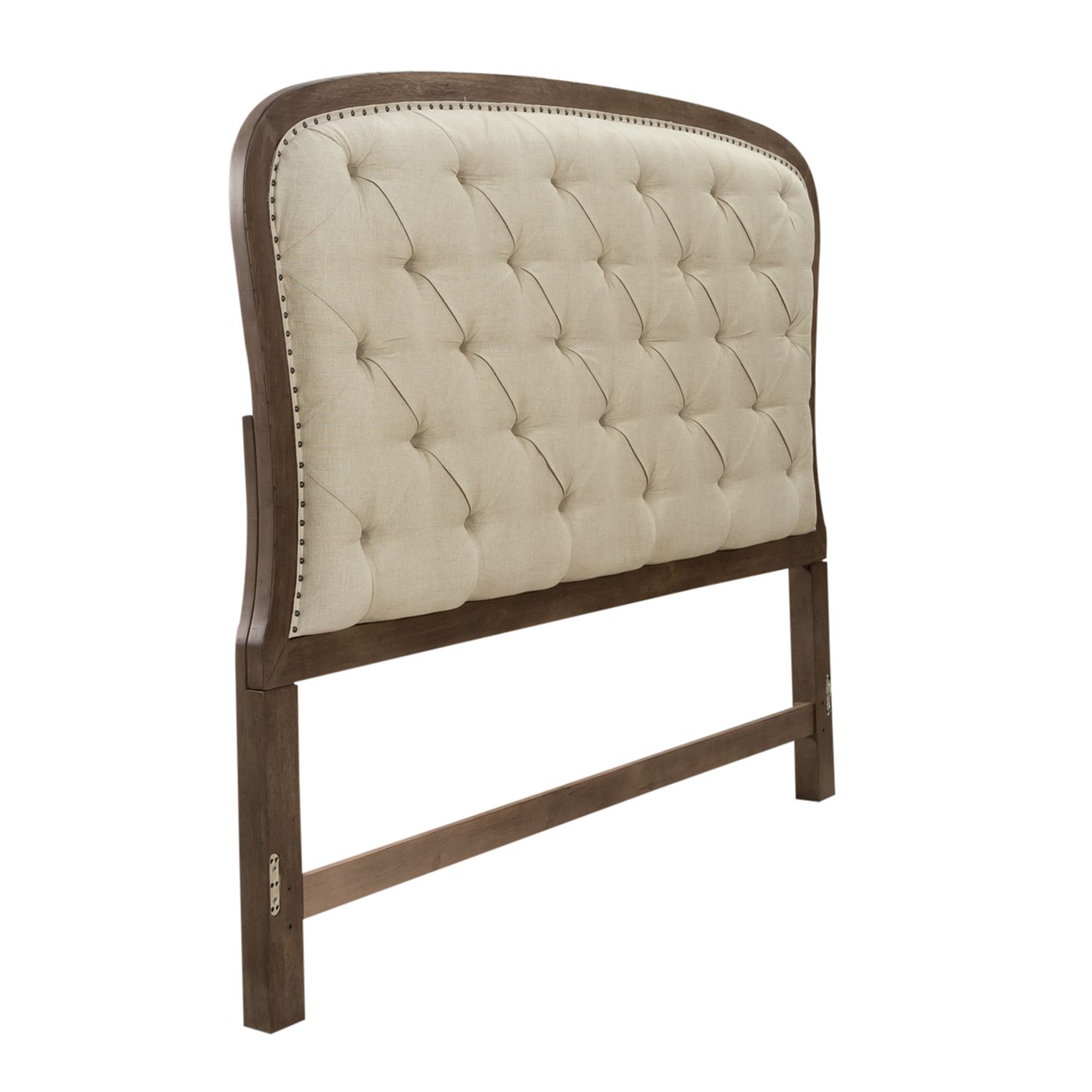 Americana Farmhouse Linen/Wood Queen Size Shelter Platform Bed