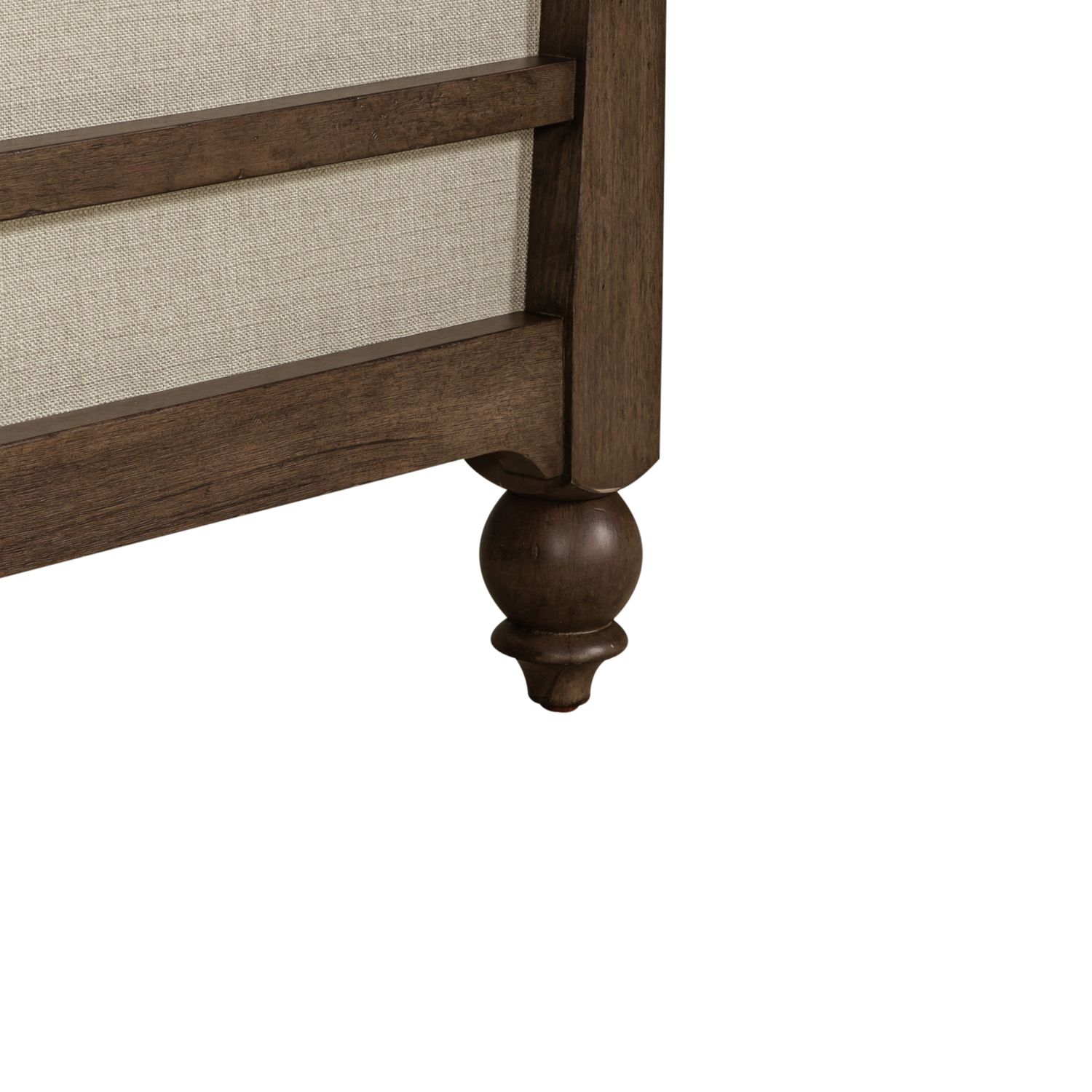 Americana Farmhouse Linen/Wood Queen Size Shelter Platform Bed