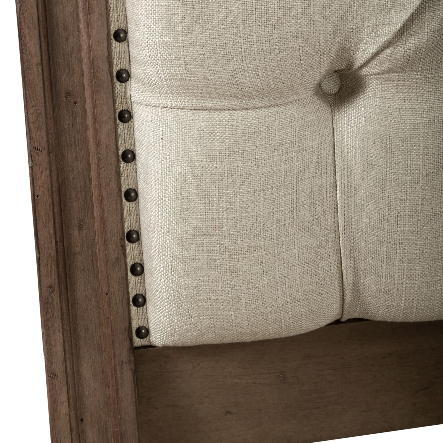 Americana Farmhouse Linen Sleigh Wood Bedroom Set