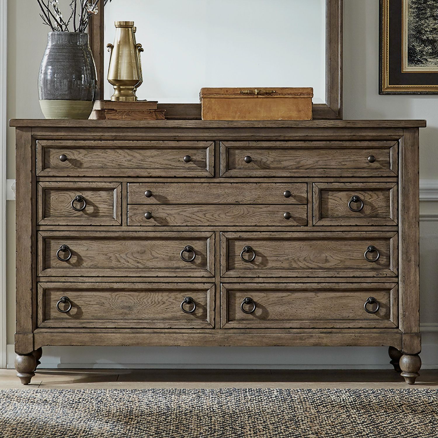Americana Farmhouse Queen Shelter Platform Bedroom Set