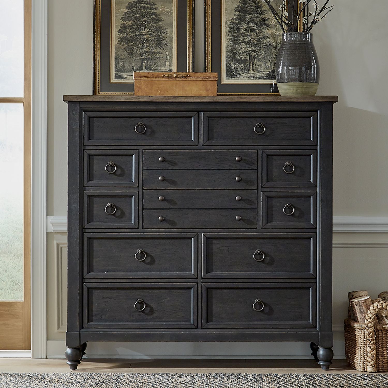 Americana Farmhouse Linen Sleigh Wood Bedroom Set