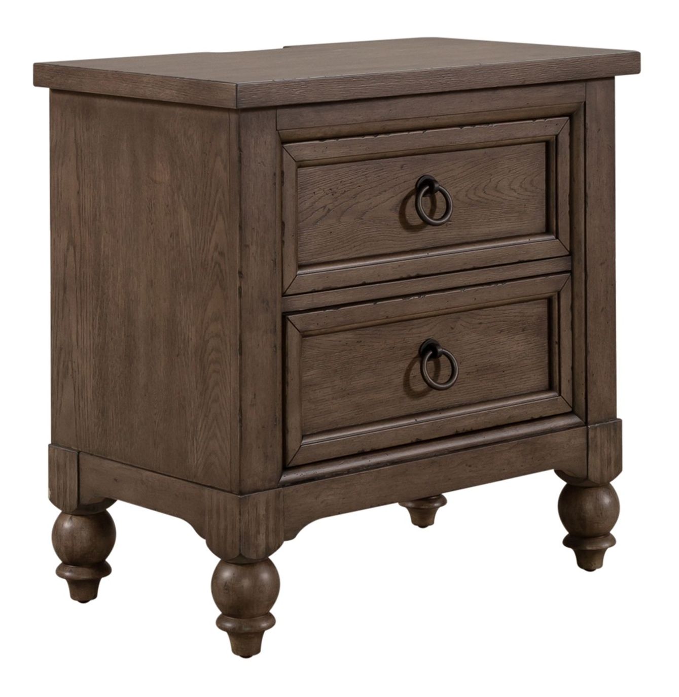 Americana Farmhouse 2-Drawer Nightstand with Charging Station