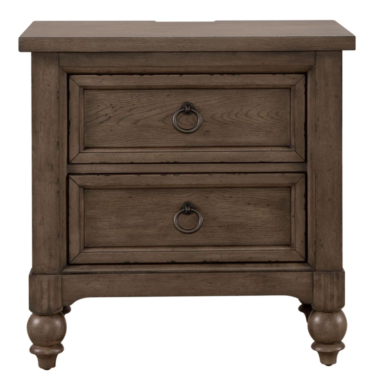 Americana Farmhouse 2-Drawer Nightstand with Charging Station