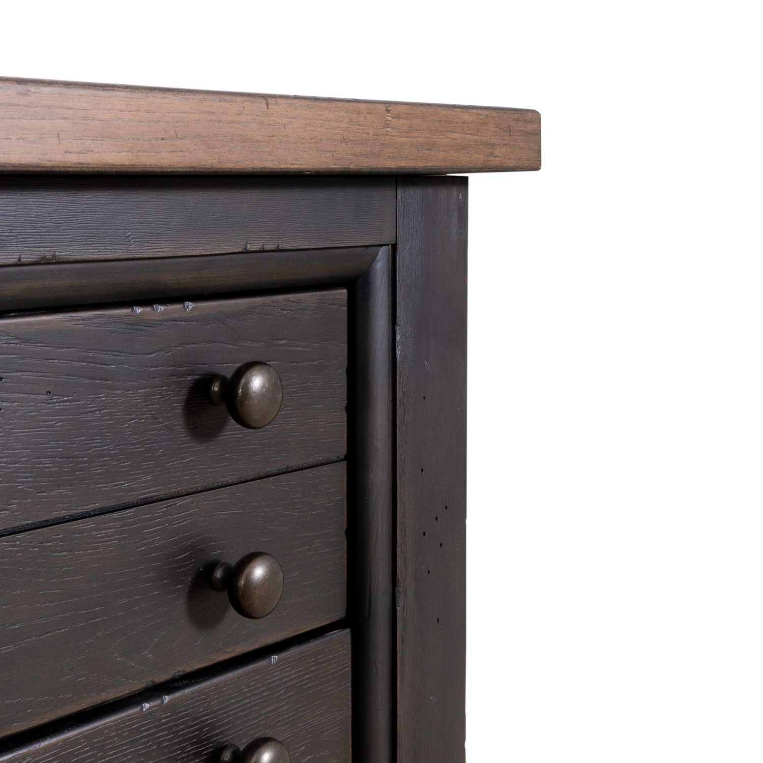 Americana Farmhouse Wood 3-Drawer Bedside Chest w/Charging Station