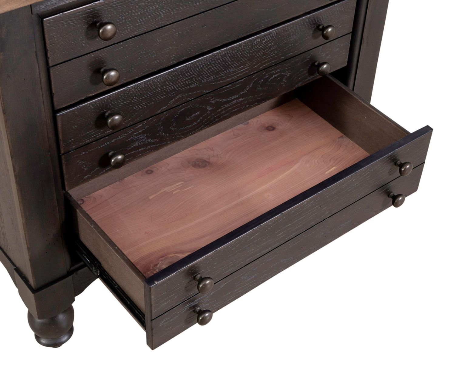 Americana Farmhouse Wood 3-Drawer Bedside Chest w/Charging Station