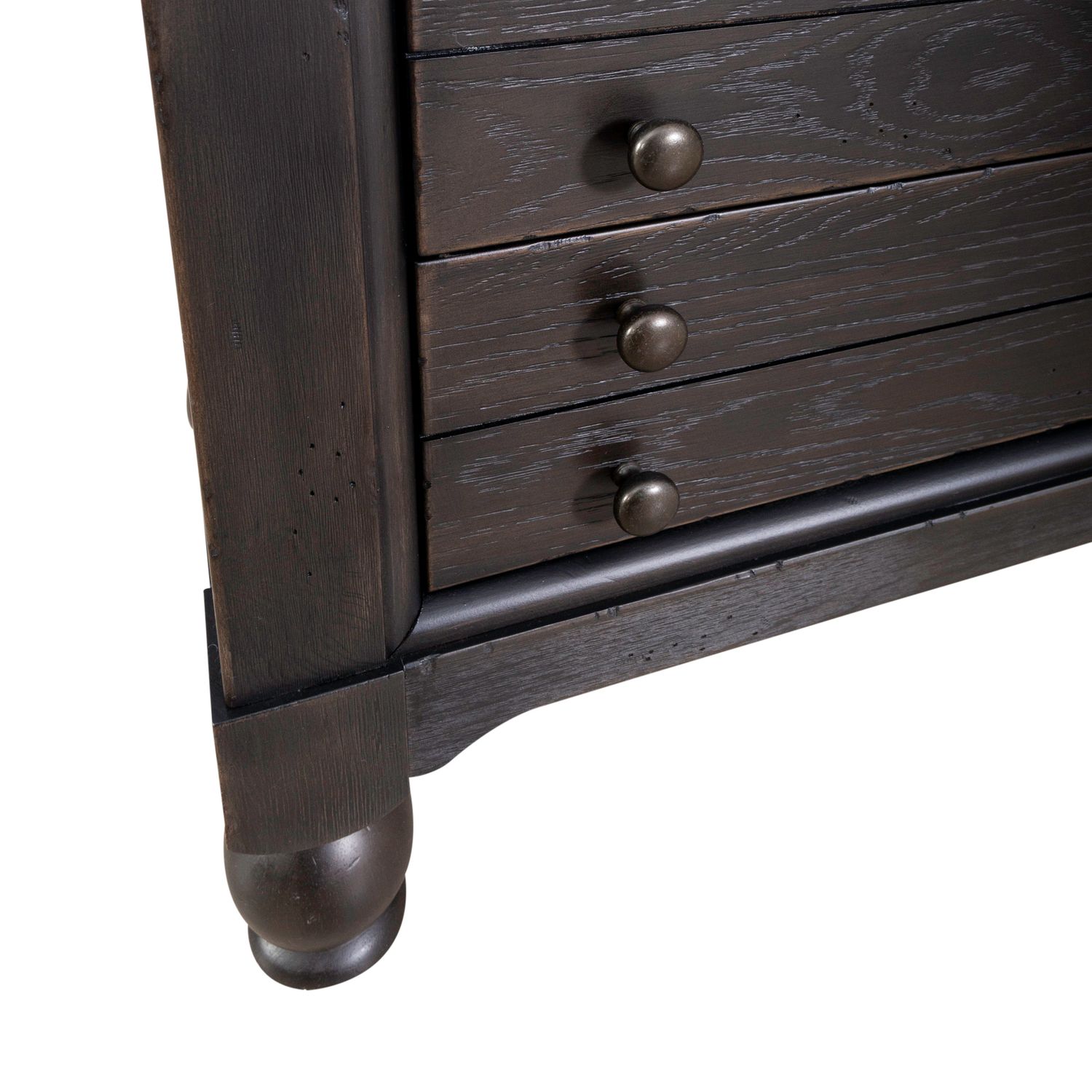 Americana Farmhouse Wood 3-Drawer Bedside Chest w/Charging Station