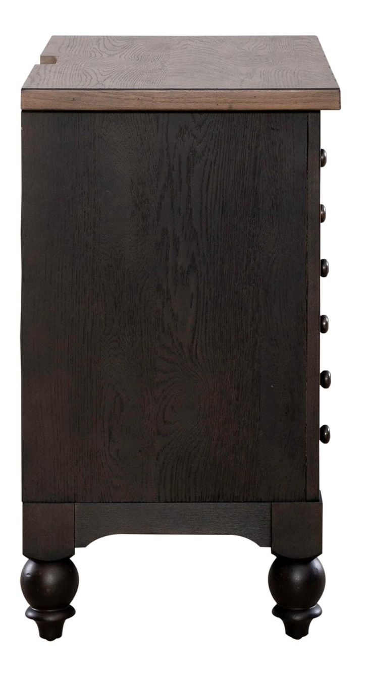 Americana Farmhouse Wood 3-Drawer Bedside Chest w/Charging Station