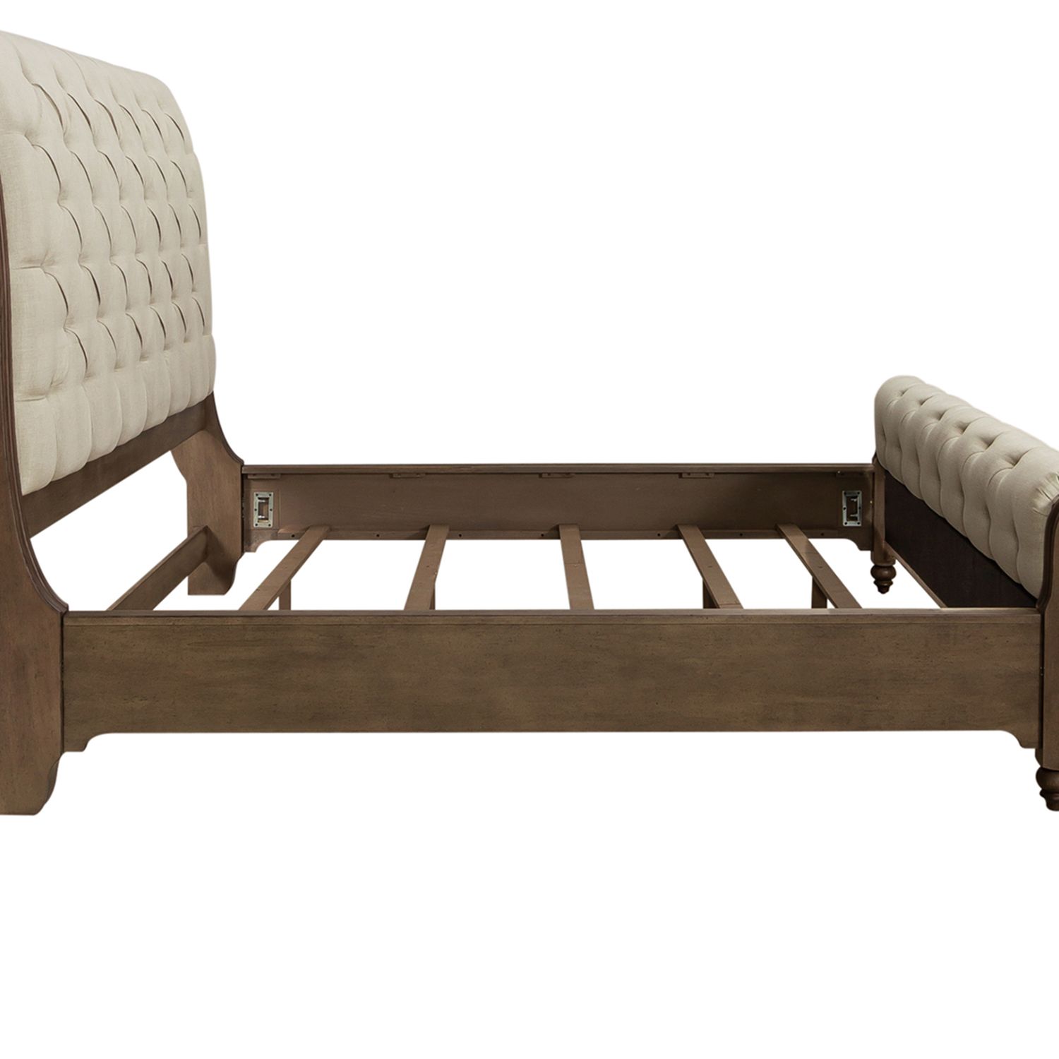Americana Farmhouse Linen Sleigh Wood Bedroom Set