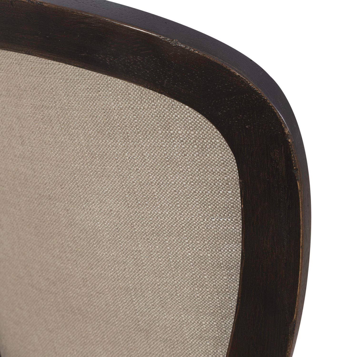 Americana Farmhouse Linen/Wood Tufted Back Side Chair