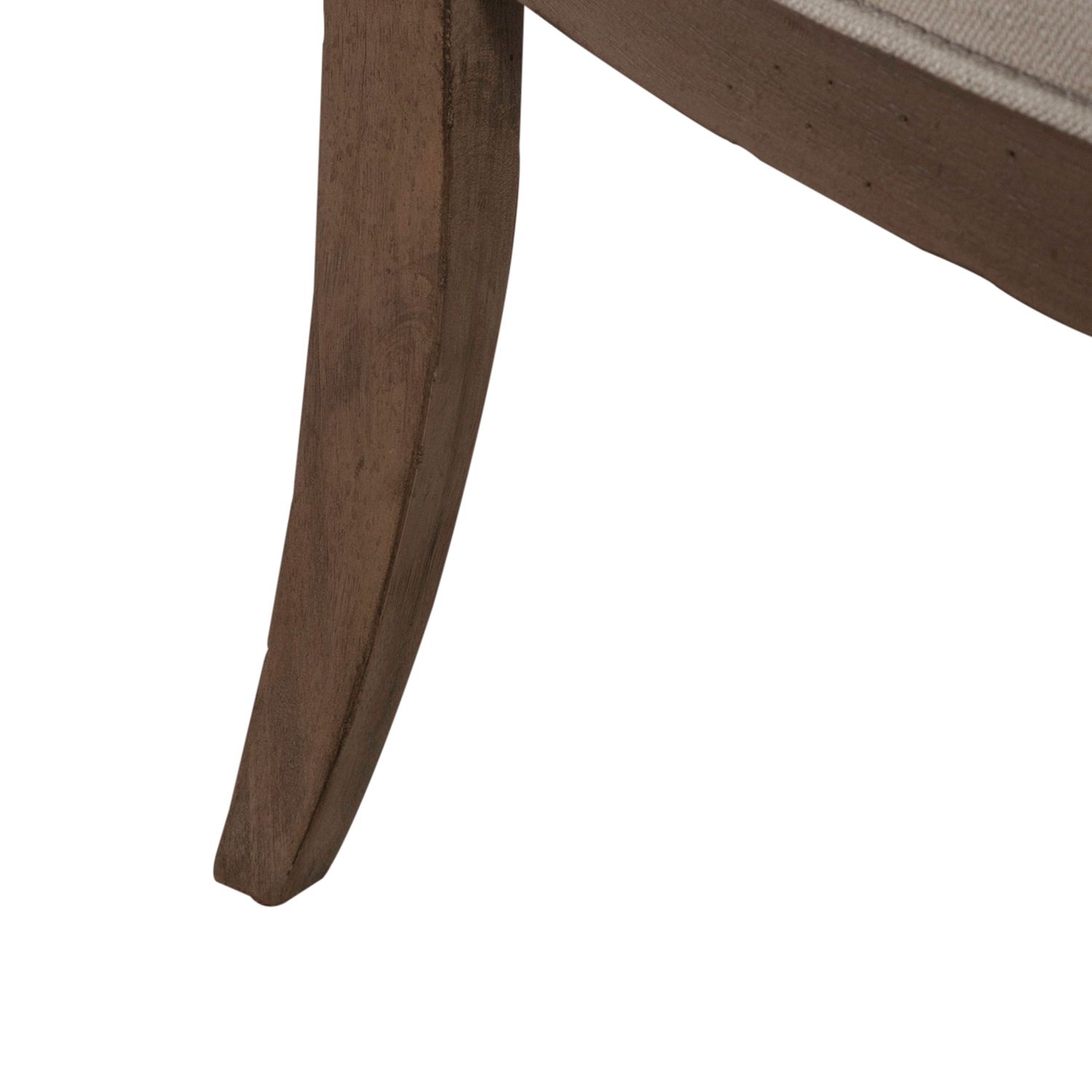 Americana Farmhouse Linen/Wood Tufted Back Side Chair