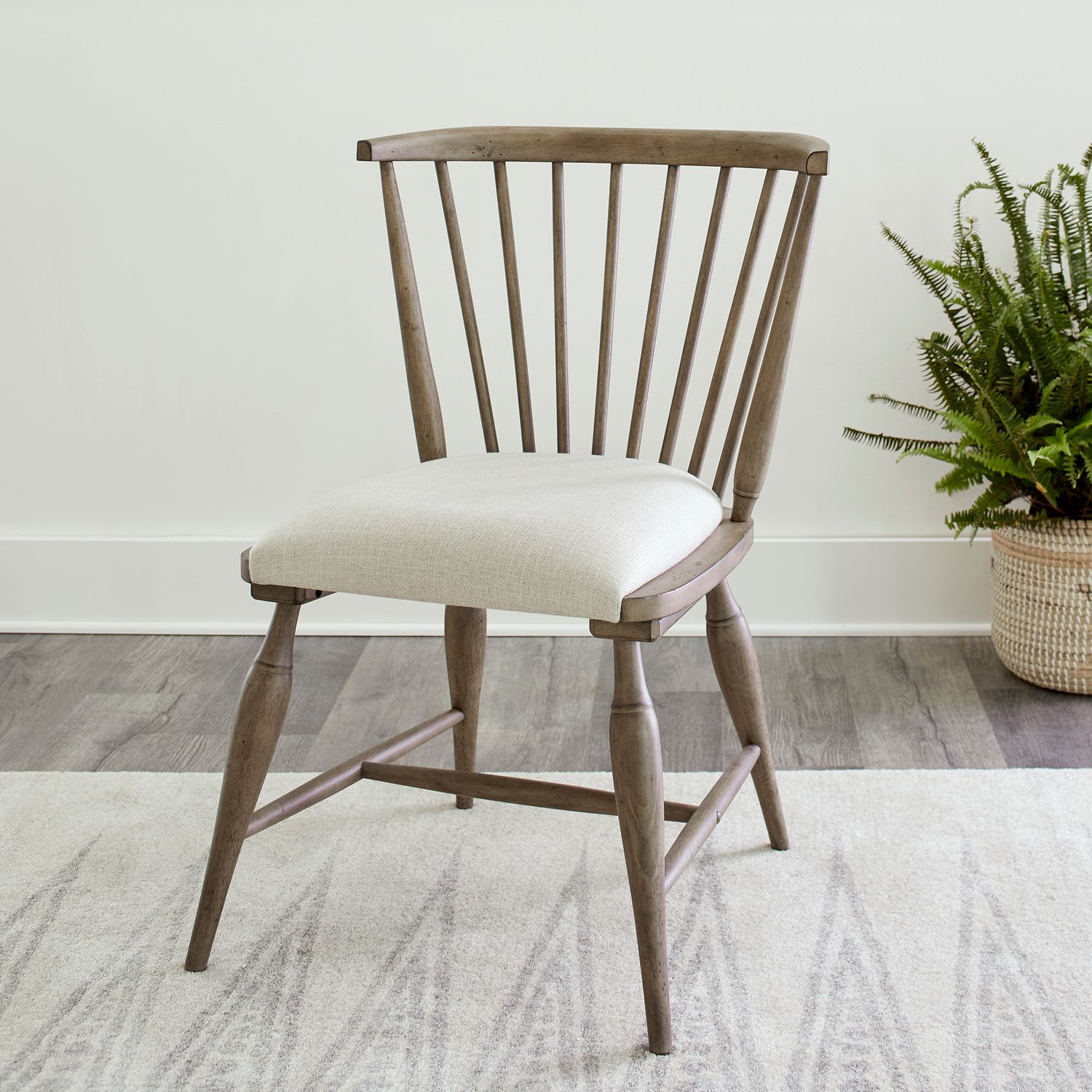 Americana Farmhouse Linen Seat Windsor Chair