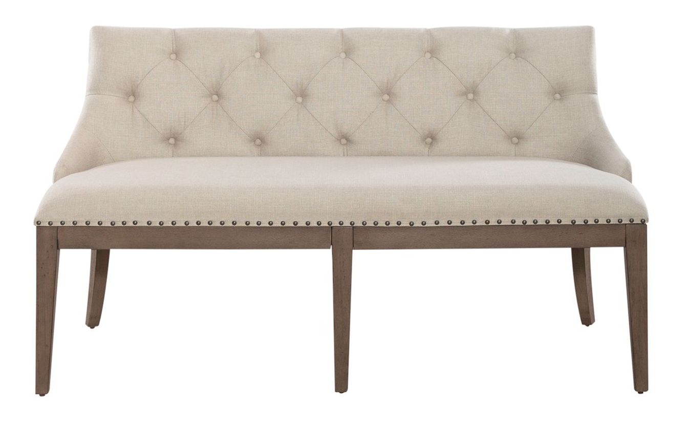 Americana Farmhouse Linen Shelter Dining Bench