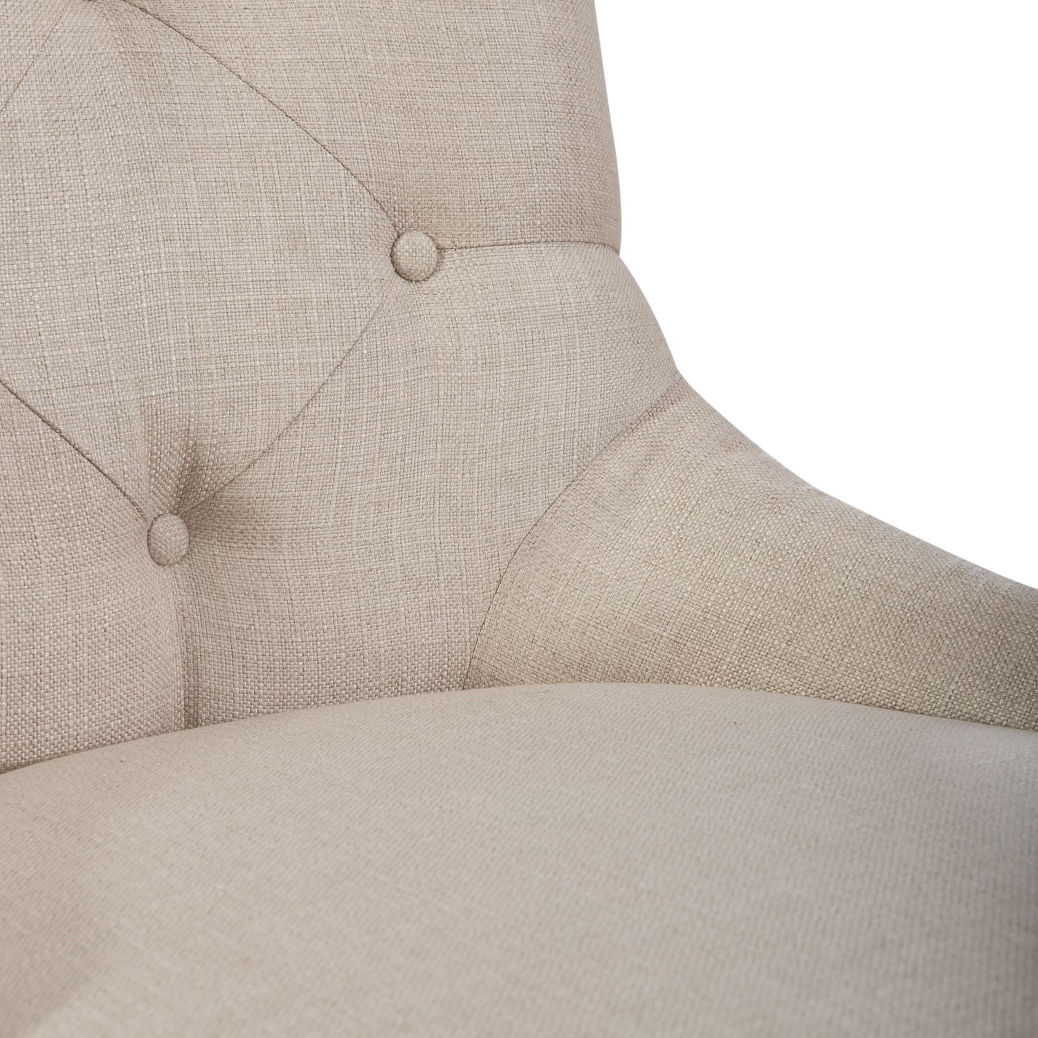 Americana Farmhouse Linen/Wood Shelter Side Chair