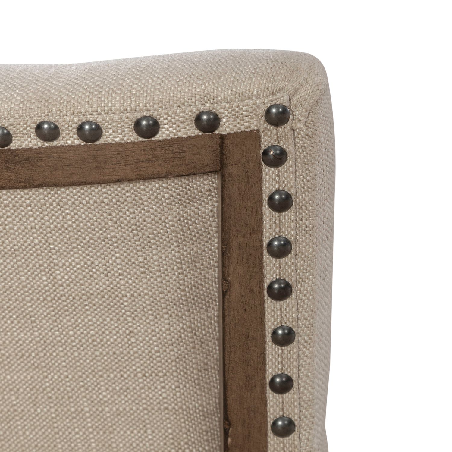 Americana Farmhouse Linen/Wood Shelter Side Chair