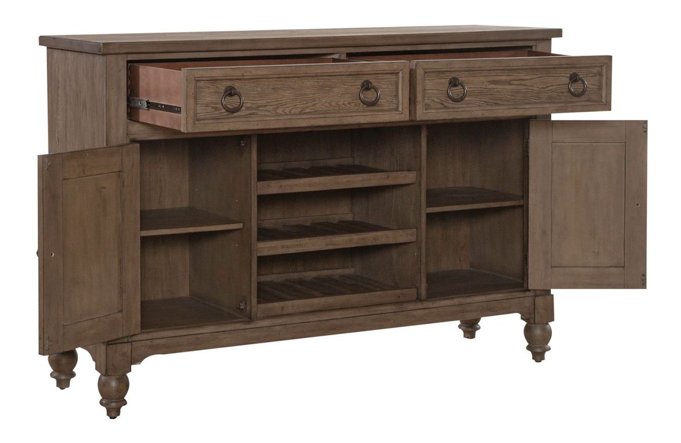 Americana Farmhouse 2-Door 2-Drawer Buffet with Wine Storage