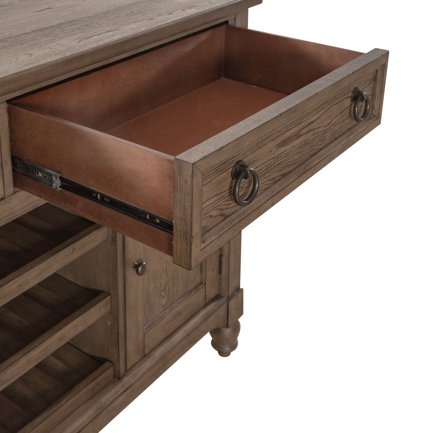 Americana Farmhouse 2-Door 2-Drawer Buffet with Wine Storage