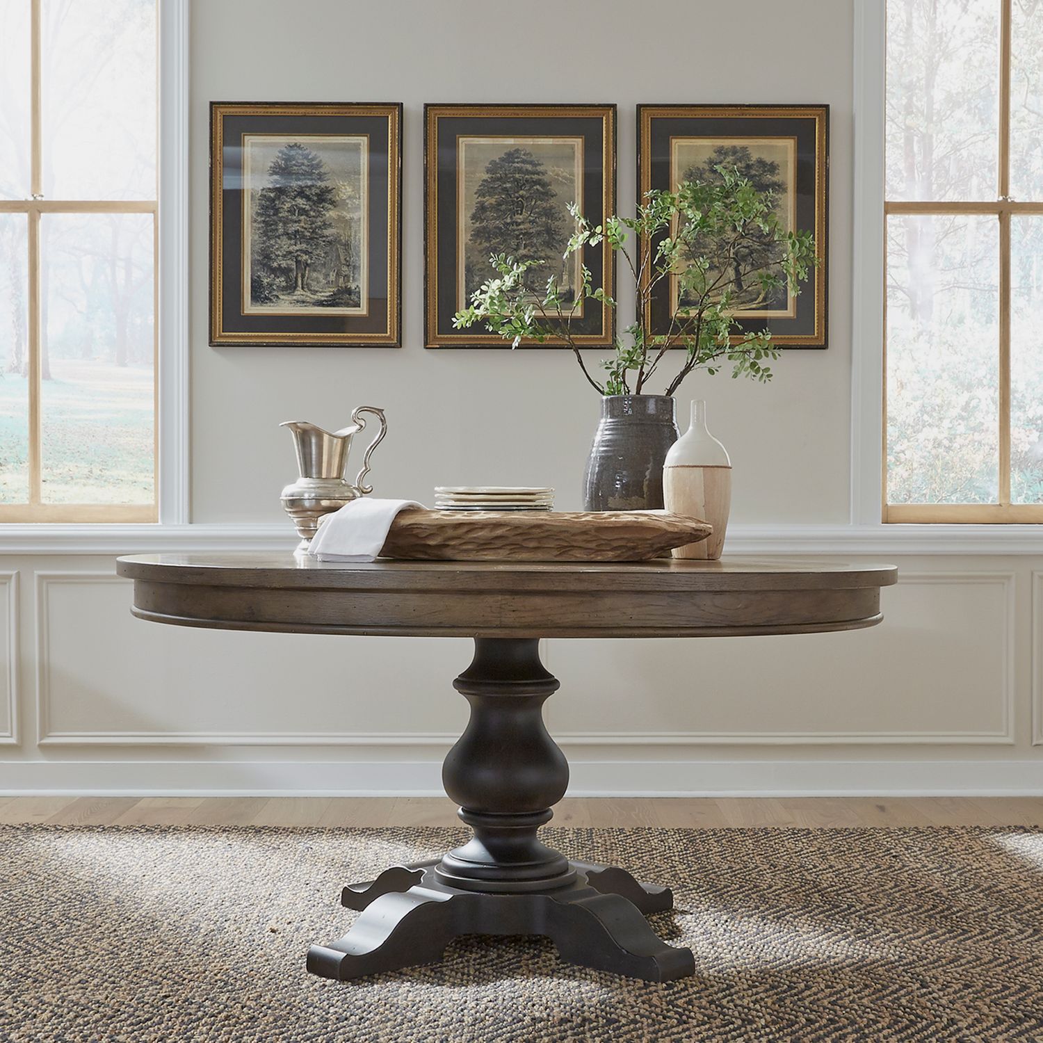 Americana Farmhouse Round Wood Dining Set | Liberty Furniture