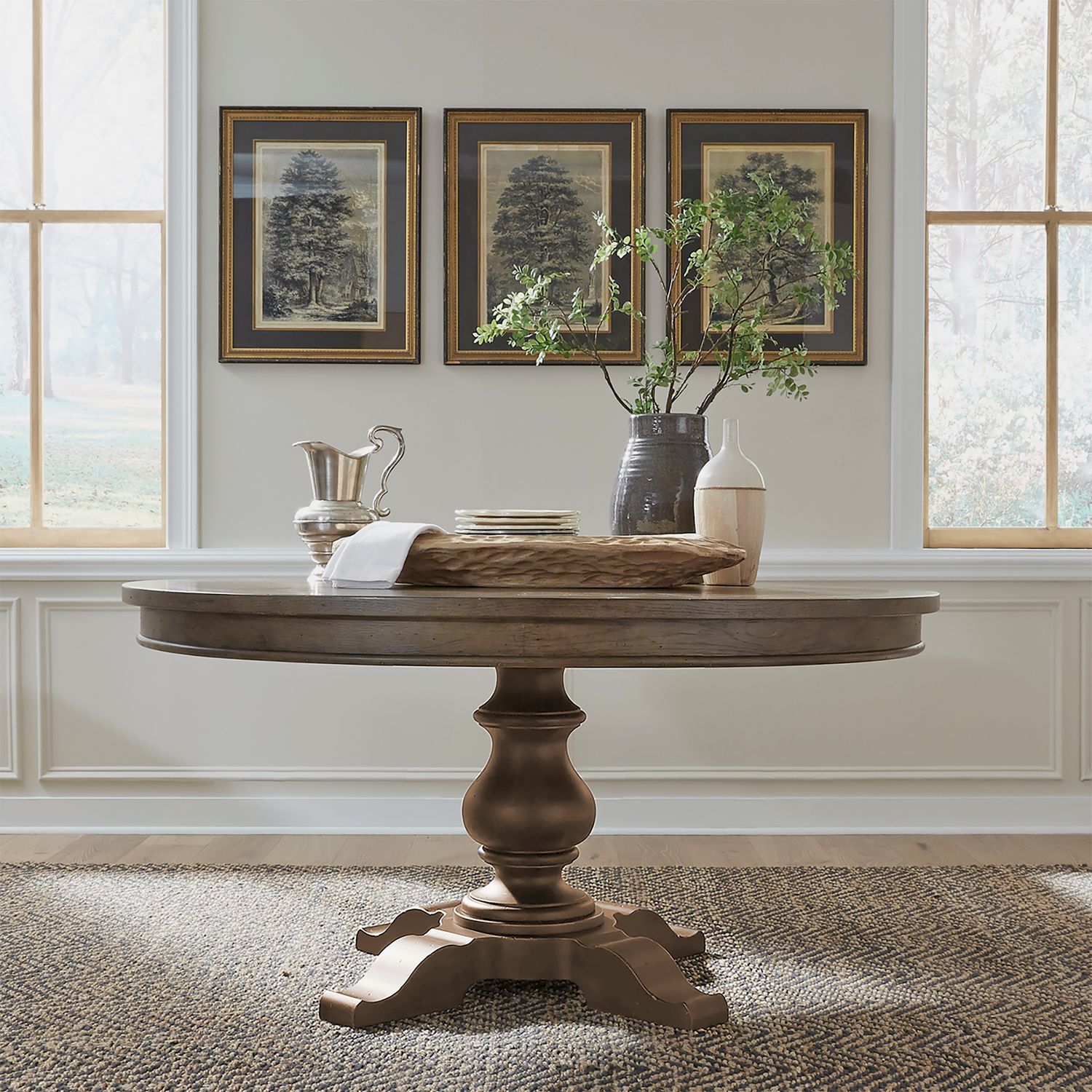 Americana Farmhouse Round Wood Dining Set | Liberty Furniture