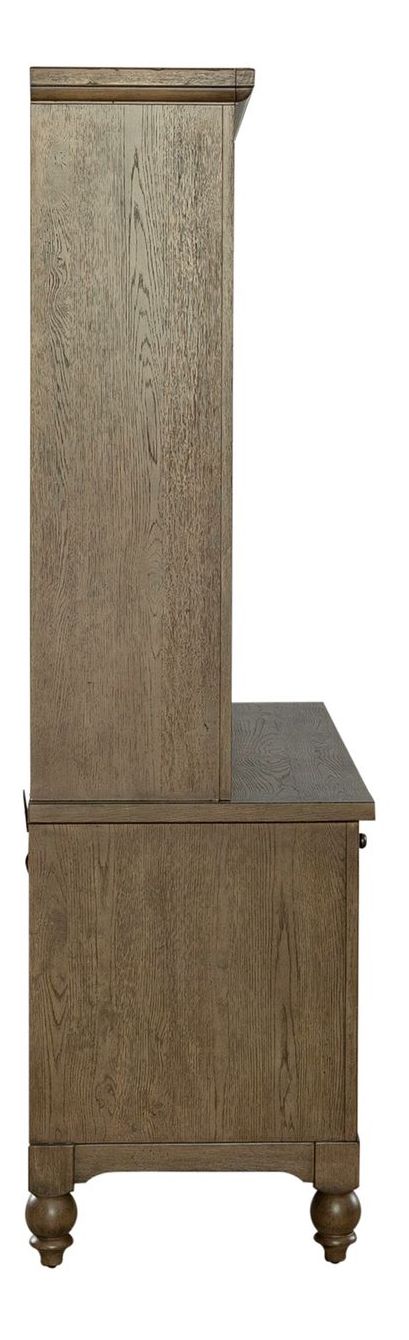 Americana Farmhouse Wood 5-Drawer Credenza & Hutch