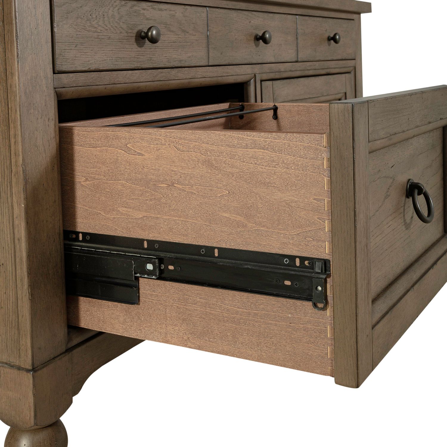 Americana Farmhouse Wood 5-Drawer Credenza