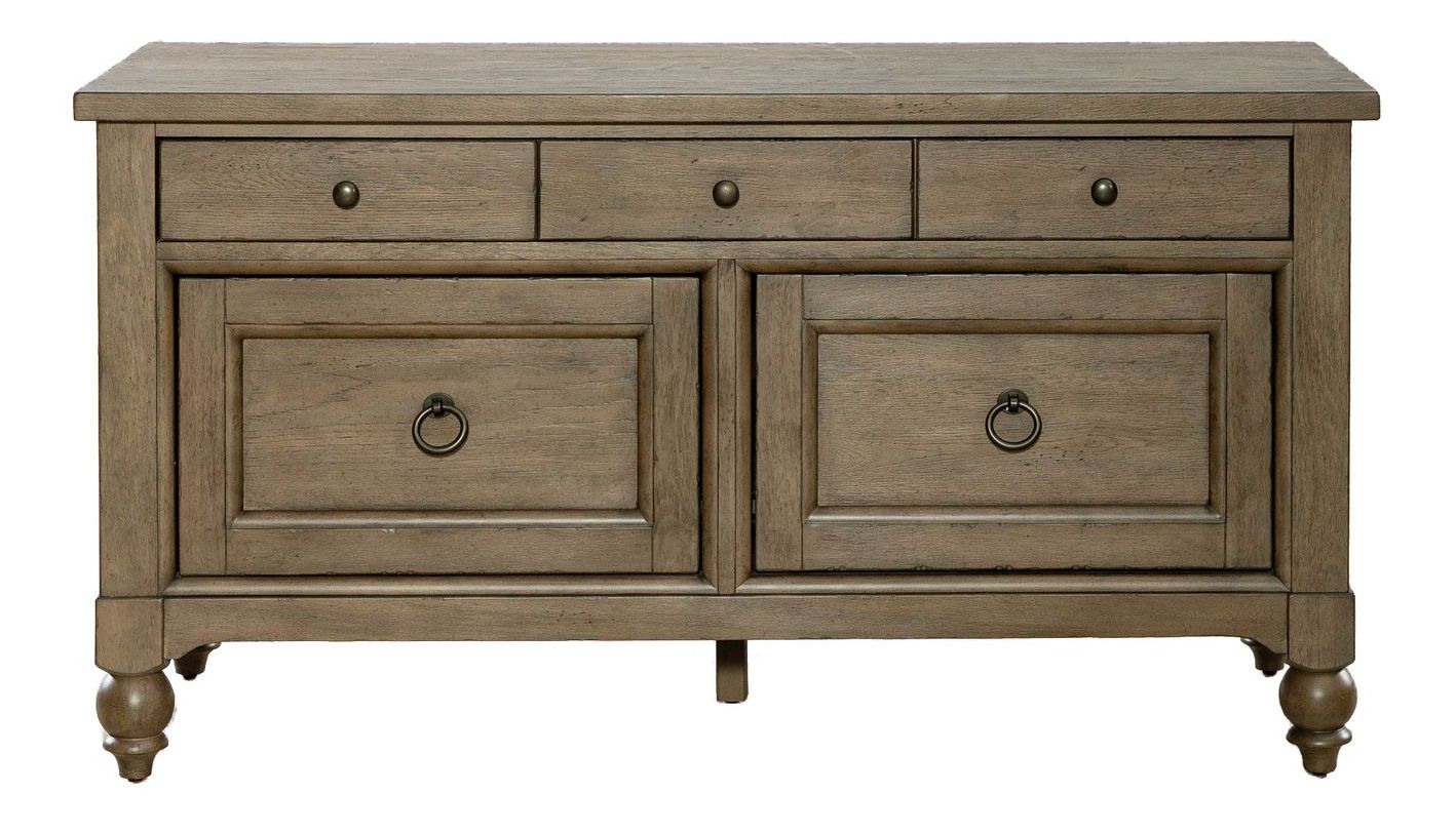 Americana Farmhouse Wood 5-Drawer Credenza