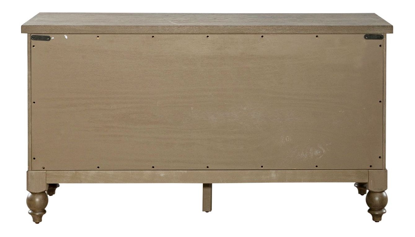 Americana Farmhouse Wood 5-Drawer Credenza
