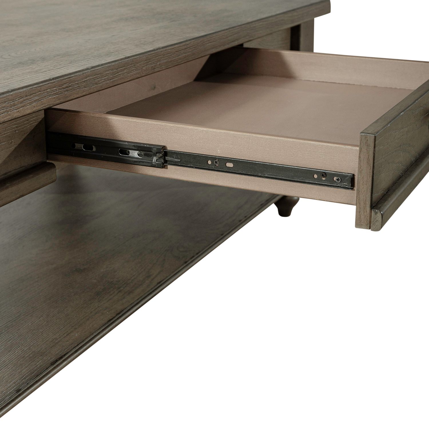 Americana Farmhouse Rectangular Wood 1-Drawer Cocktail Table w/Casters