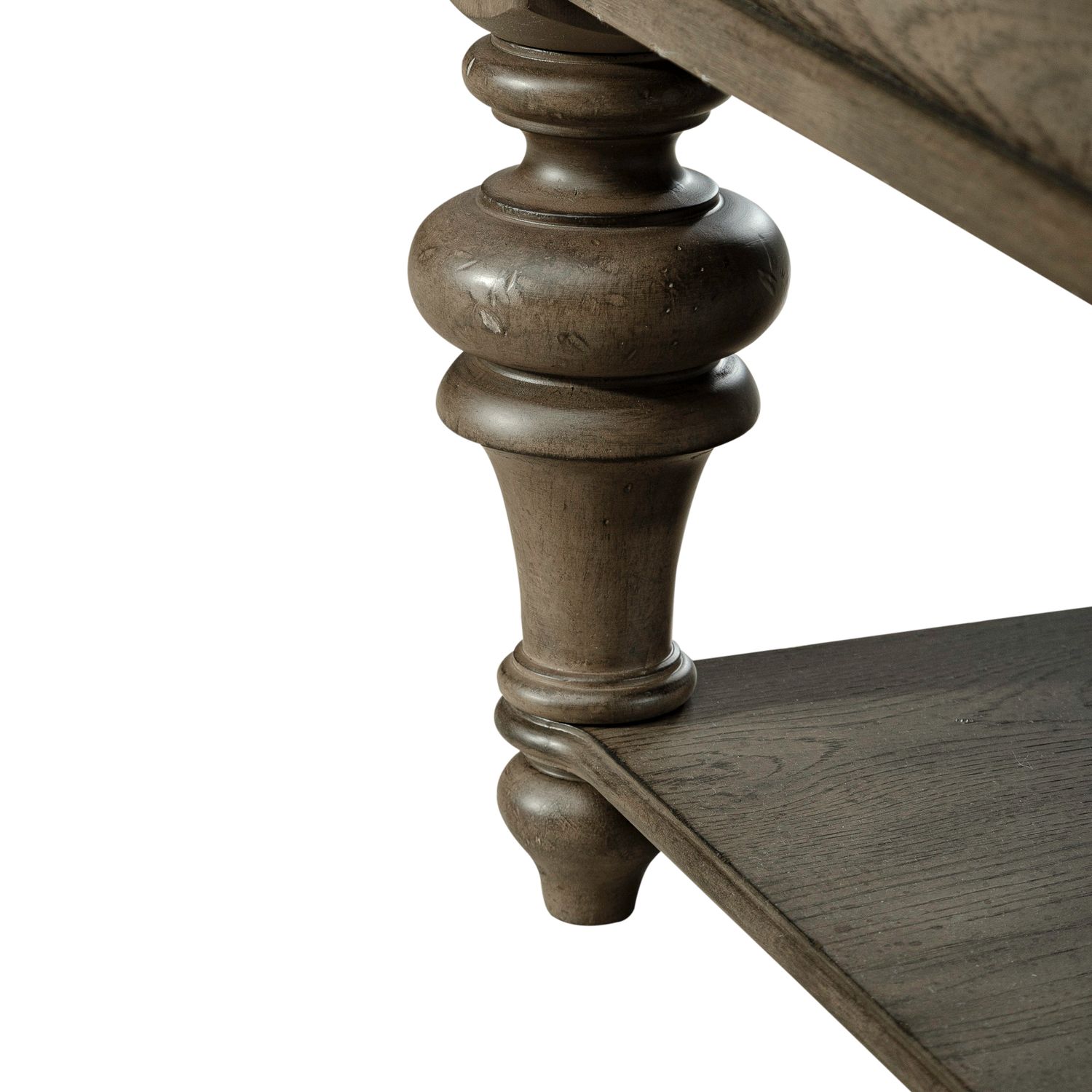 Americana Farmhouse Wood Cocktail Table Set with Shelf