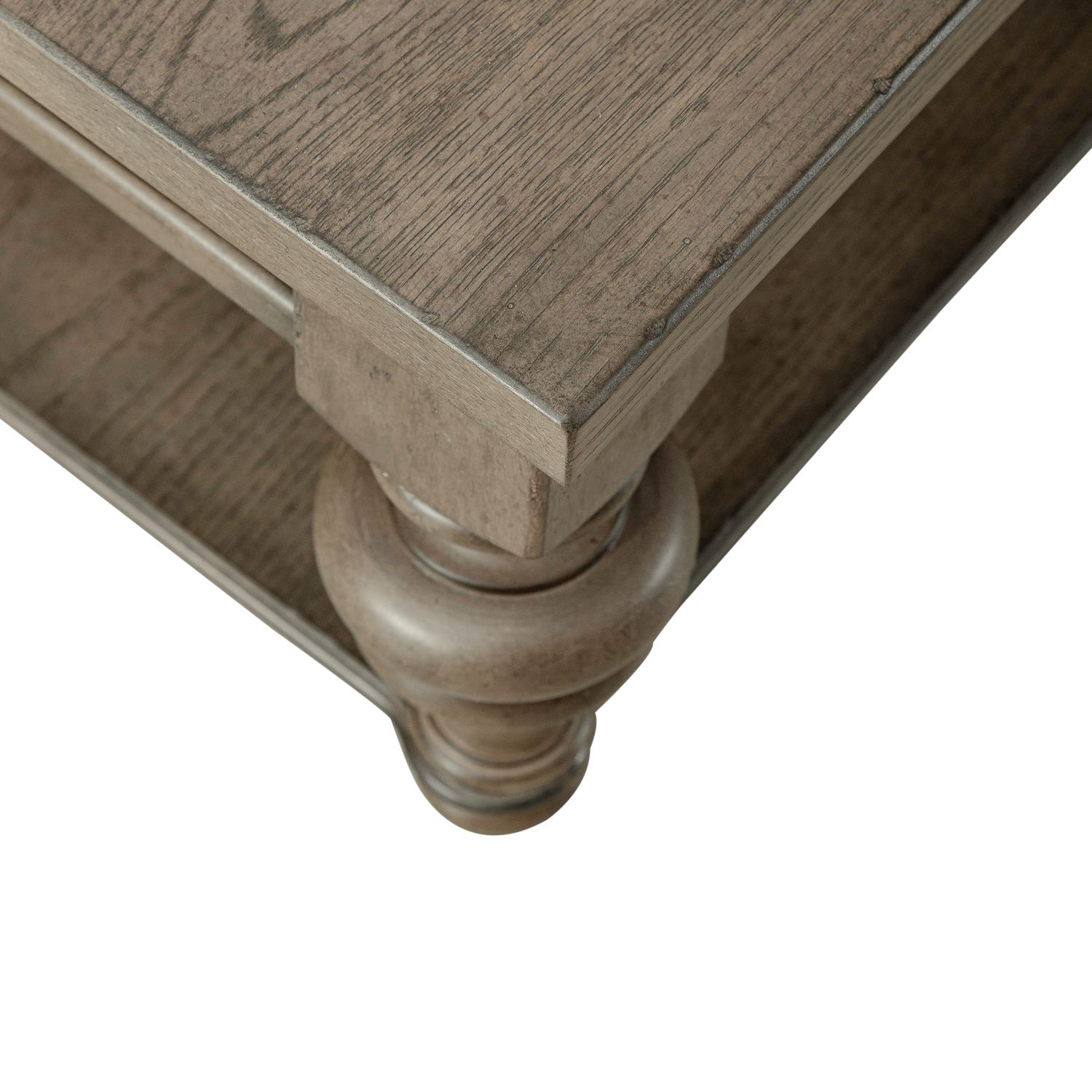 Americana Farmhouse Rectangular Wood 1-Drawer Cocktail Table w/Casters