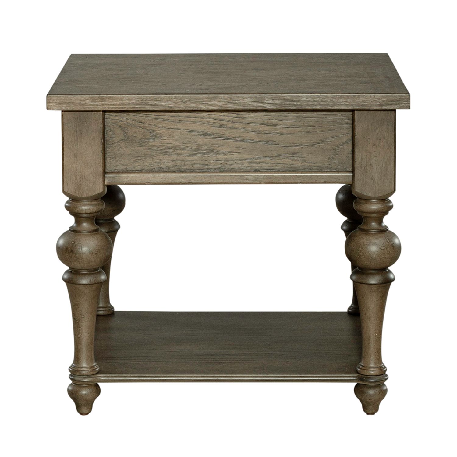 Americana Farmhouse Square Wood 1-Drawer End Table