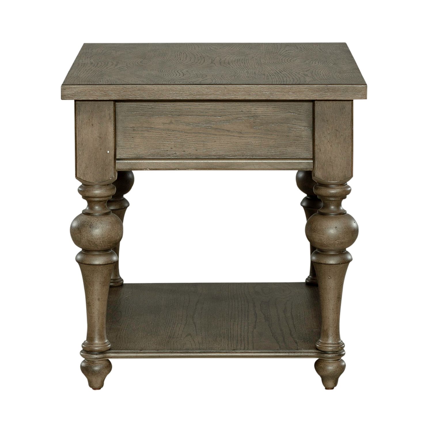 Americana Farmhouse Square Wood 1-Drawer End Table