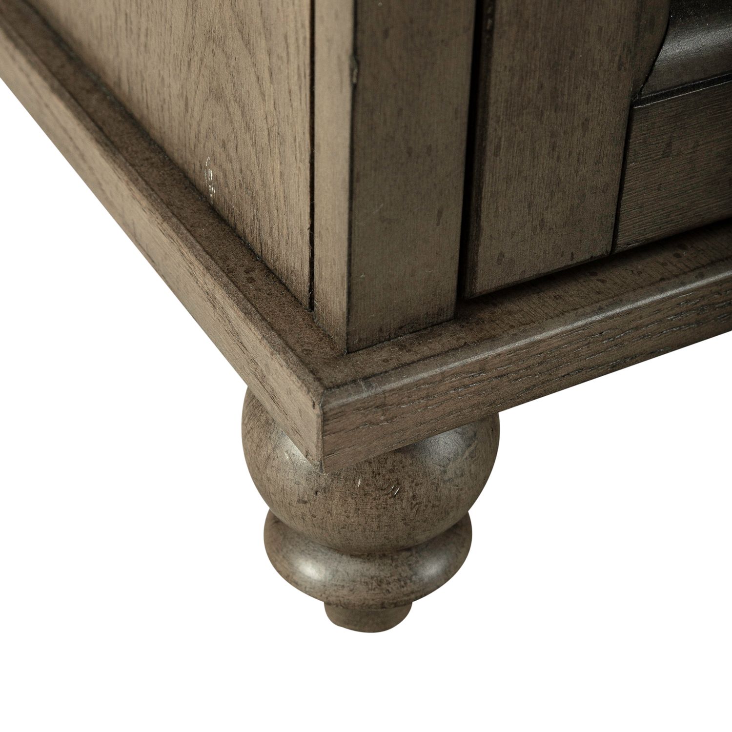 Americana Farmhouse Rectangular Wood 1-Door 1-Drawer Chairside Table w/Charging Station