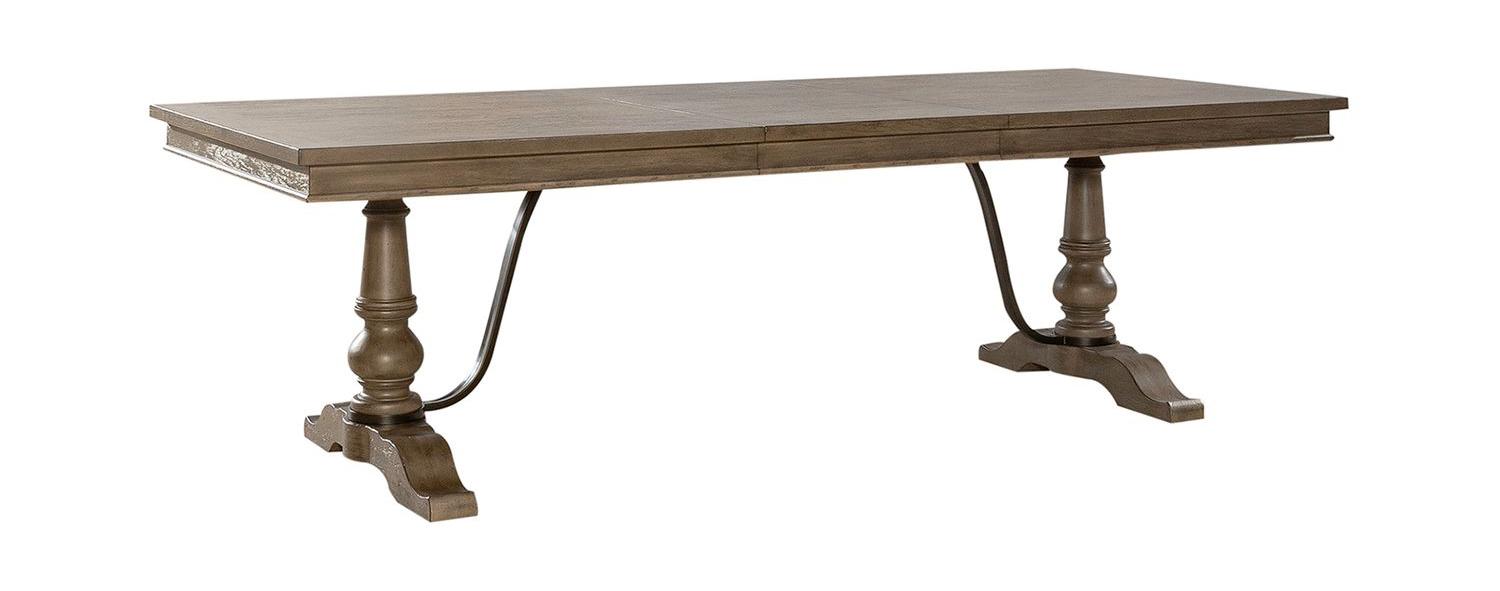 Americana Farmhouse Wood Extendable Trestle Dining Set | SohoMod
