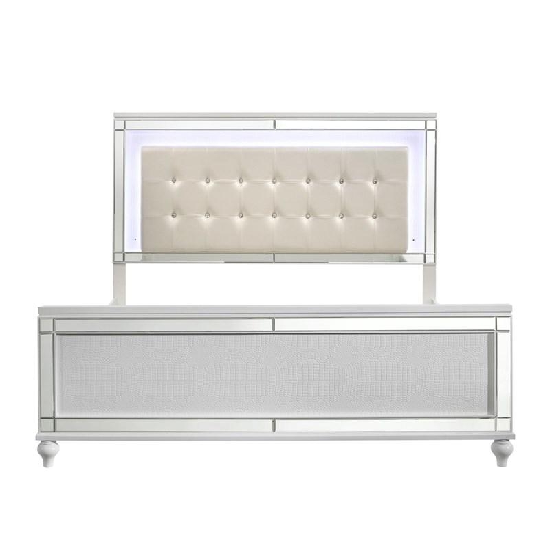 SM Valentino Tufted LED Panel Bed