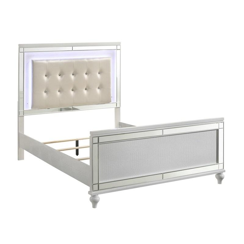 SM Valentino Tufted LED Panel Bed
