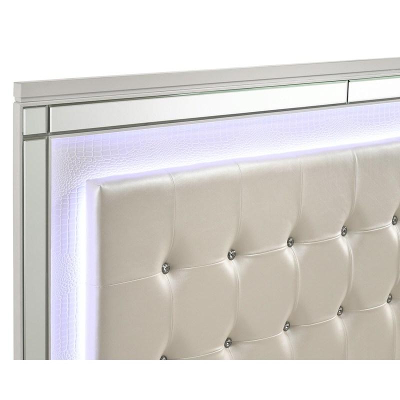 SM Valentino Tufted LED Panel Bed