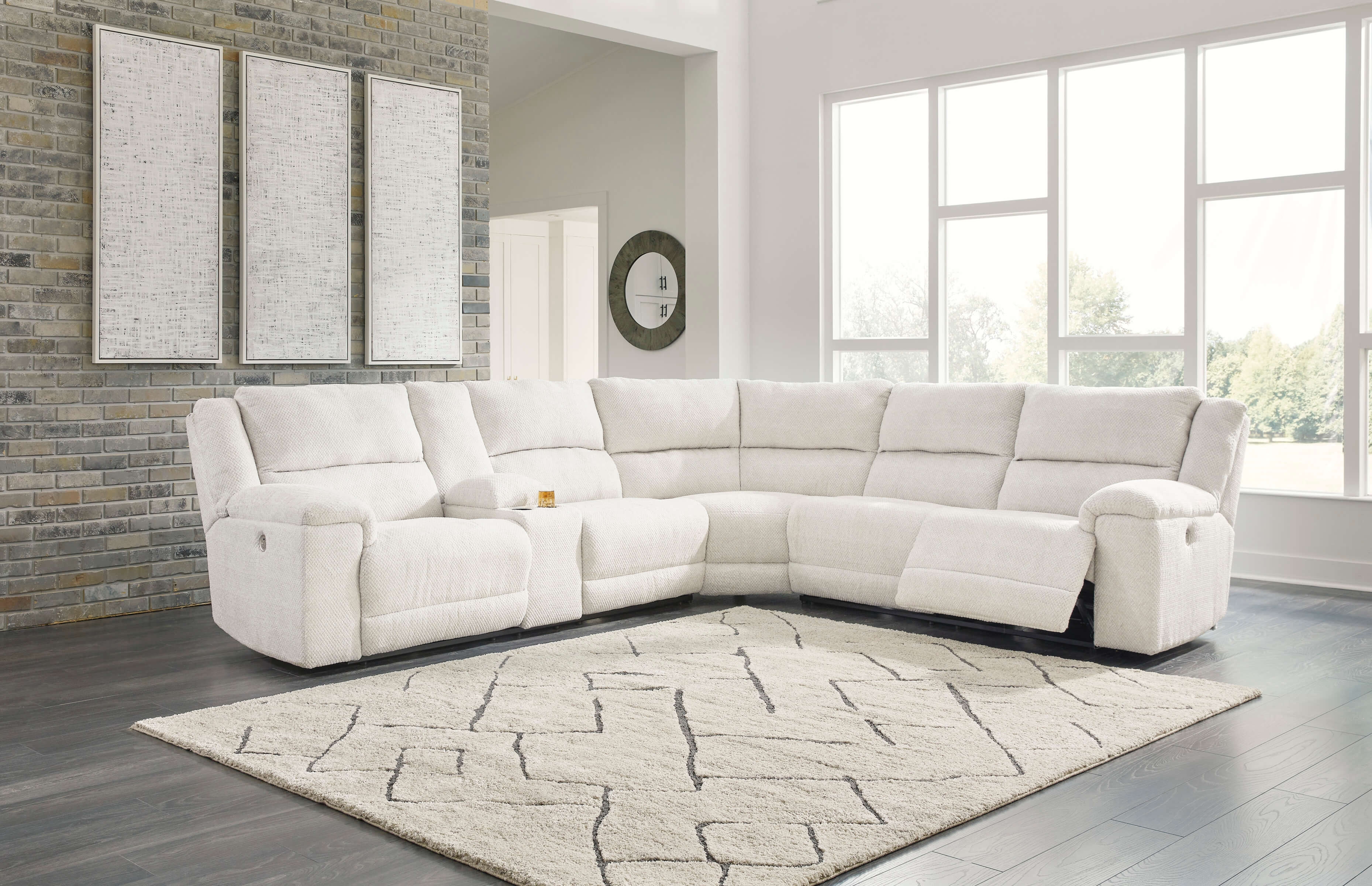 Keensburg 3-Piece Polyester Power Reclining Sectional w/Console, Left-Arm Facing