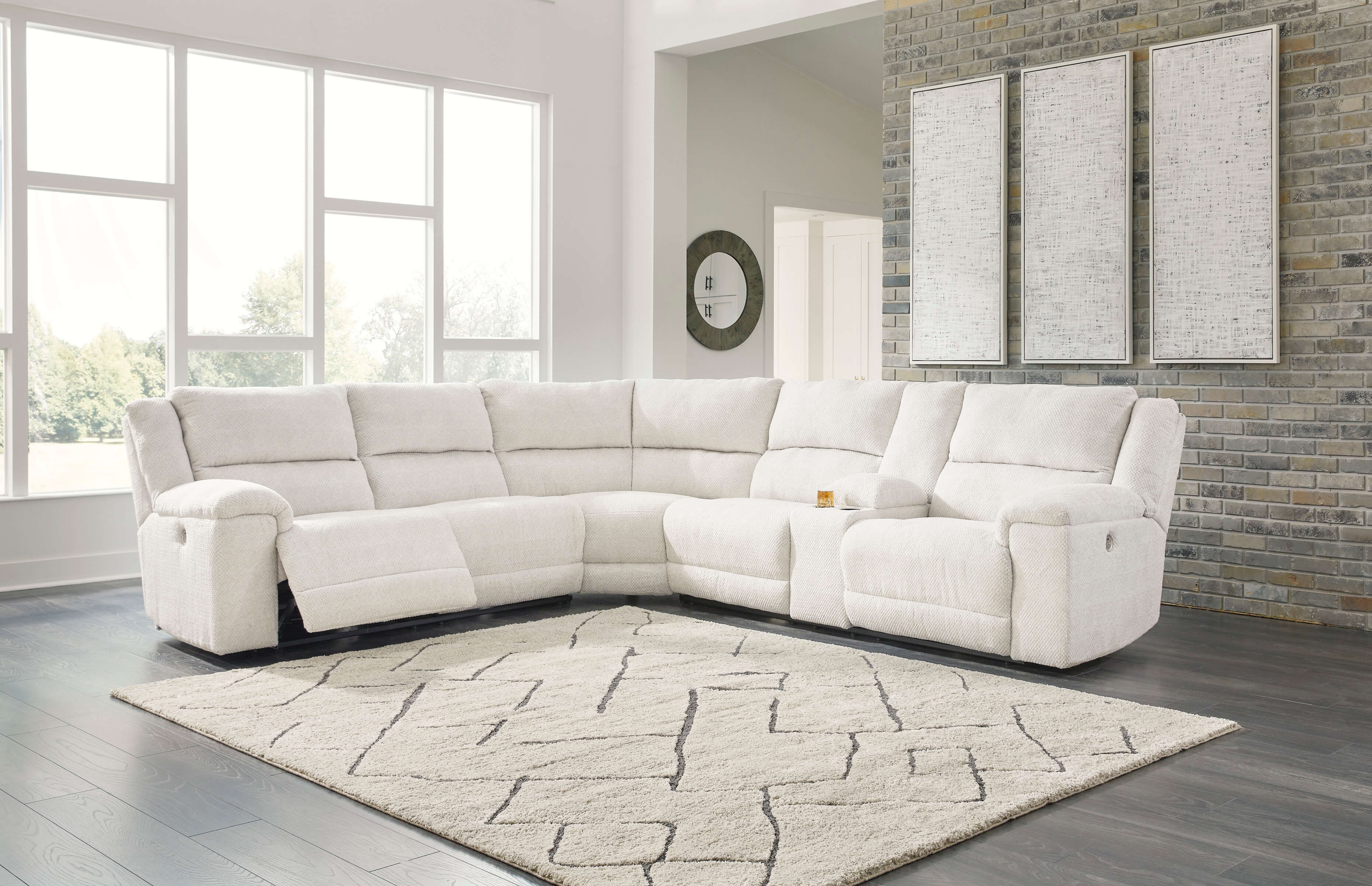 Keensburg 3-Piece Polyester Power Reclining Sectional w/Console, Right-Arm Facing